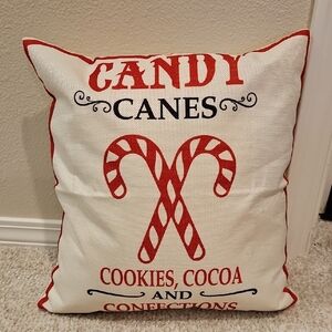 Festive Red and White Holiday Pillow